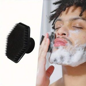 Cepillo de Limpieza Facial de Silicona con Cerdas Suaves, Diseño Hexagonal Negro, Herramienta de Cuidado Personal - Product Image 4