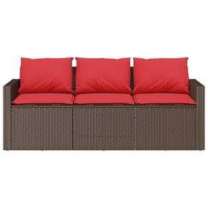 Sofá de Jardín de 3 Plazas en Ratán PE Marrón con Fundas Extraíbles - Product Image 4