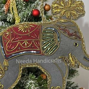 Adornos de árbol de bolas de Navidad hechos a mano de alta calidad, adornos bordados de plástico con cuentas, decoraciones festivas, adorno colgante - Product Image 3