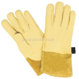 Guantes de Soldadura de Piel de Cabra Resistentes, Refuerzos en la Palma Resistentes al Fuego, Guantes de Soldador, Guantes de Seguridad Industriales - Product Image 2