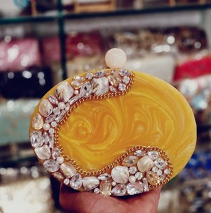 Modern Acrylic Storage <b>Bag</b> Resin <b>Clutch</b> Evening <b>Bag</b> Embellished Gemstone Floral Wedding Handbag Luxury Bridal Party Purse - Product Image 5