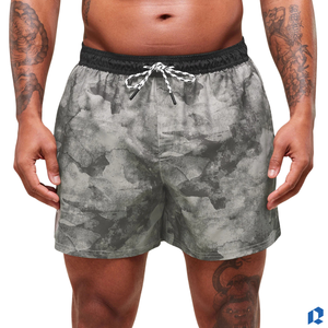 Shorts pour hommes unis, sportifs, tissés, imperméables, écologiques, à séchage rapide, taille mi-haute, avec logo frontal et cordon de serrage, décontractés, pour l'été et la plage, OEM - Product Image 6