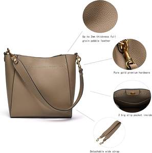 Bolsos de Mano de Cuero de Diseño para Mujer, Tipo Cubo, con Correas Anchas Desmontables y Diseño de Bolso de Hombro, Logotipo Personalizado, Marca 2026, Nuevo - Product Image 5