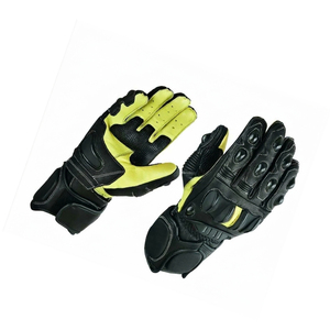 Gants de moto en cuir de protection respirants à doigts complets avec motif imprimé, sangle de poignet réglable, compatibles écran tactile, pour usage extérieur - Product Image 5