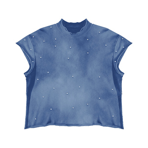 Wholesale cotton <b>vest</b> distressed <b>vest</b> heavy cotton raw edge finish for y2k fashion brands vintage retailers - Product Image 4