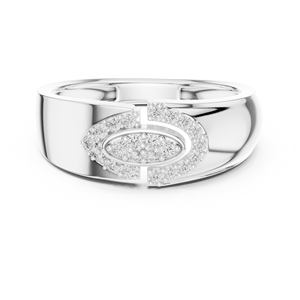 Anillo Clásico con Diamante Cultivado en Laboratorio, Corte Redondo, Oro Blanco Sólido de 18 Quilates, Chapado en Rodio, Lujoso, para Compromiso, Boda, Uso Diario en la Oficina, para Hombre - Product Image 1