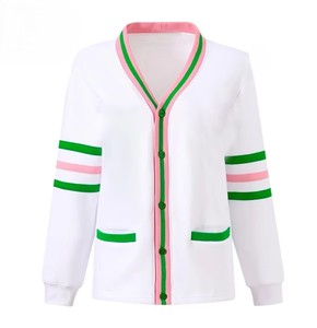 Wholesale Custom for Embroidered Knit <b>Cardigan</b> Sweater for Sorority Fraternity College Varsity Alpha Kapa Spring Front - Product Image 2