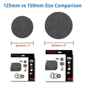 GETTA TOOLS Disques abrasifs en carbure de silicium à mailles 125mm 150mm (5 et 6 pouces) auto-agrippants sans poussière pour le bois, l'automobile et le métal - Product Image 2