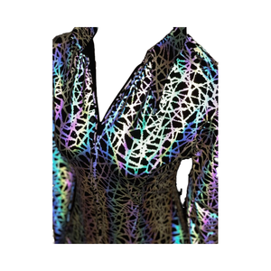 Chemise de spectacle western géométrique arc-en-ciel réfléchissant Holographic Performance Wear pour femme - Product Image 1