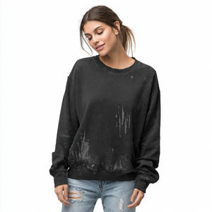 Sweat-shirt oversize pour femme en molleton épais, style streetwear, effet vieilli et ample, pour l'hiver - Product Image 3