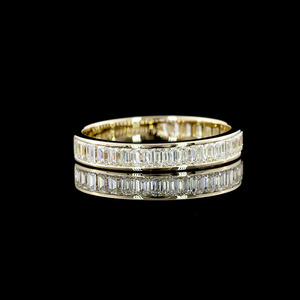 Bague de mariage éternelle à sertissage en canal avec diamant de laboratoire taille émeraude, plaqué rhodium, cadeau de fiançailles, or 10K 14K 18K, argent 925 935 - Product Image 1