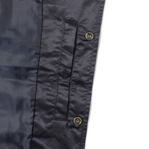 Satin Varsity <b>Jacket</b> Classic Baseball Bomber <b>Jacket</b> Snap Button Shiny Silk Letterman <b>Jacket</b> Dark Blue - Product Image 2