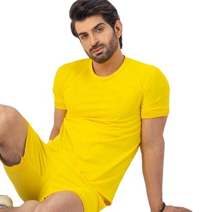 Haute qualité hommes t-shirt et short ensemble surdimensionné coton O cou goutte épaule T-Shirt ensembles courts hommes coton respirant - Product Image 4