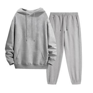Wholesale <b>Men's</b> Winter Athletic 2-Piece Fleece Tracksuit Casual Sweat Suit Workout Sports Set 100% Cotton Sportswear for <b>Men</b> - Product Image 2