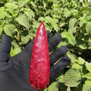 Vente en gros de pointes de flèche en cornaline rouge naturelle et obsidienne, 6 pouces, sculptées à la main, pierres précieuses en cristal - Product Image 1