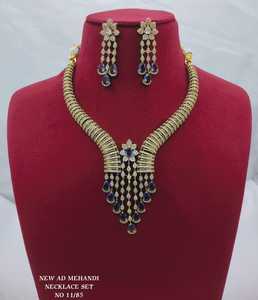 Gold Plated American Diamond Choker <b>Necklace</b> Set Bridal CZ Crystal <b>Statement</b> Drop <b>Necklace</b> with Matching Earrings for Women - Product Image 2