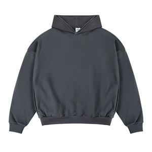 <b>Men</b> Oversized Hooded Sweatshirt Solid <b>Black</b> Knitted Casual Pullover Regular Fit <b>hoodie</b> - Product Image 4