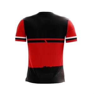 Uniforme de Fútbol Personalizado, Conjunto de Camiseta Negra y Roja, Transpirable, de Secado Rápido, Equipación de Fútbol OEM para Entrenamiento y Partidos - Product Image 4