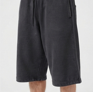 <b>Men's</b> <b>Long</b> Length Capri Sweat <b>Shorts</b> 100% Cotton Fleece Mid Drawstring Waist Loose Fit Breathable Sport Wear Sweat <b>Shorts</b> <b>Men</b> - Product Image 3