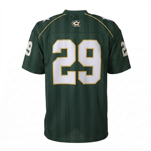 Custom American Football Jersey Dark Green Player Name 100% Polyester <b>Mesh</b> <b>Plus</b> <b>Size</b> Sportswear Uniform Wholesale Team Practice - Product Image 3