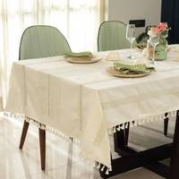 Nappe en coton et lin de qualité supérieure, matériau écologique, élégante et durable, idéale pour les tables à manger et les occasions spéciales