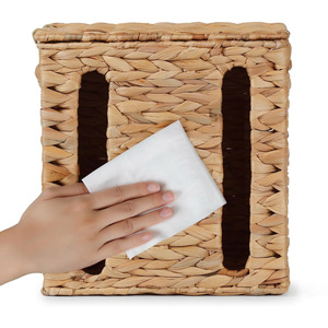 Dispensador de bolsas de basura de nailon hecho a mano con jacinto de agua natural, contenedor ecológico, venta al por mayor - Product Image 2