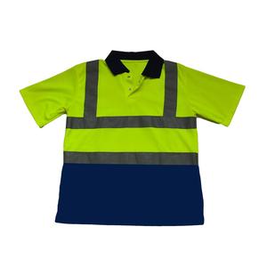 High Visibility Reflective Safety Polo Shirt <b>Men</b> Workwear Breathable Quick Dry Hi Vis Contrast Color Industrial <b>Work</b> Uniforms - Product Image 1