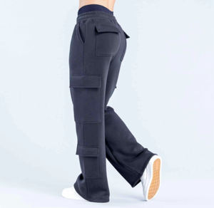 Pantalon évasé en molleton de coton pour femme, style streetwear, respirant, écologique, pour l'entraînement, coupe ample, séchage rapide, avec poches – Meilleure vente - Product Image 6