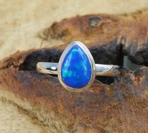 Wholesale Natural <b>Blue</b> <b>Opal</b> 925 Sterling Silver Gemstone <b>Ring</b> Handmade Designer October Birthstone Jewelry Gift for Women - Product Image 6