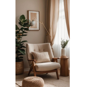 Sillón de Tela Premium con Estructura de Madera Sólida, Asiento Cómodo, Mueble Elegante para Interiores, para Hogar y Hotel - Product Image 1