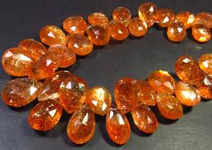 Cuentas facetadas de piedra solar arcoíris africana de alta calidad, corte pera, color naranja, 8-15 mm, hilo de 8.5 pulgadas, gema natural para la fabricación de joyas DIY - Product Image 3