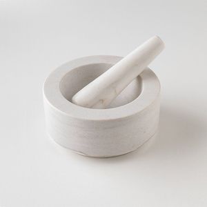<b>Large</b> Size <b>Marble</b> Mortar And Pestle Set For Grinding Spices Herbs And Preparing Fresh Chutneys At Home - Product Image 5