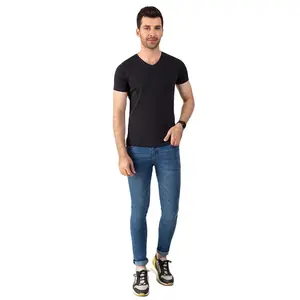 เสื้อยืดสตรีทแวร์ของผู้ชาย250gsm น้ำหนักมากคอกลมเปล่าพิมพ์โลโก้ - Product Image 4