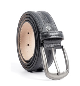 Ceintures habillées de luxe pour hommes, en cuir véritable de haute qualité, avec boucle carrée en alliage, gaufrées, personnalisables OEM, vente en gros - Product Image 1