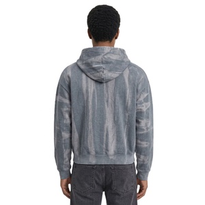Sweat-shirt unisexe à capuche entièrement zippé avec logo personnalisé, en molleton de coton délavé vintage pour homme, coupe oversize streetwear, écoresponsable OEM ODM - Product Image 4