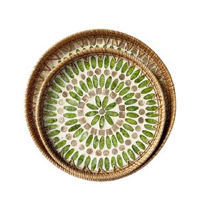 [VENTE CHAUDE] Plateau de service en rotin GEM de qualité supérieure, fait main, naturel, objet d'art et de collection pour centre de table de salon Cao - Product Image 1