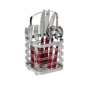 Organisateur de couverts style moderne en acier inoxydable, porte-couverts en métal - Product Image 3