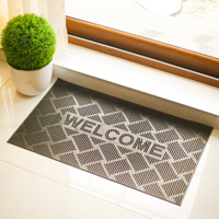 Tapis d'entrée décoratif en caoutchouc mosaïque avec support en PVC antidérapant, tapis de sol géométrique robuste pour usage commercial