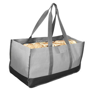 Sac de transport pour bûches en toile cirée avec ensemble en cuir pour cheminée, idéal pour le camping - Product Image 2