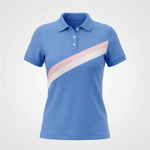 Camiseta con Cuello Polo para Mujer con Logotipo Bordado, Camiseta de Algodón para Mujer, Camiseta Polo para Mujer, Camiseta Polo a la Moda - Product Image 1
