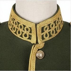 เสื้อแจ็คเก็ตเชิ้ตสีเขียวสไตล์วินเทจสำหรับทุกเพศ พร้อมลายปักสีทอง ปกแบบแมนดาริน ตกแต่งอีโปเล็ต ทรงเข้ารูป เหมาะสำหรับใส่ในฤดูหนาว ลายเสือดาว - Product Image 6