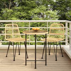 Ensemble de salle à manger de jardin moderne en acier noir rond, design contemporain et élégant - Product Image 1