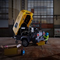 Compresor de Aire Atlas Copco, Diésel, Móvil, de Tornillo, Portátil, 10-12 m³/min, Modelos XATS350, XAHS350, XAS400, XAHS400PACE