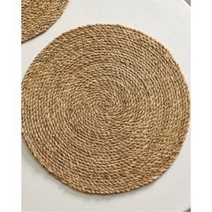 Handmade Natural Seagrass Woven Placemat Round Eco Friendly <b>Table</b> Mat Heat Resistant Braided Dining <b>Table</b> Decor Kitchen Mats - Product Image 1