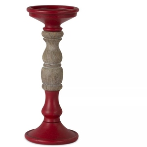 Luxury design 2 tone red natural mango wooden small medium large candle holder 3 <b>pc</b> <b>set</b> pillar candle holder customize option - Product Image 4