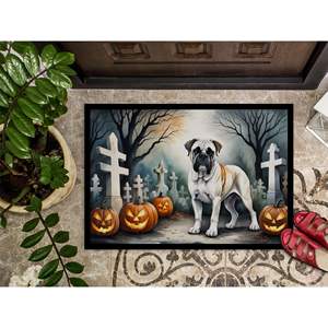 Spooky Halloween Boxer <b>Doormat</b> Non-Slip <b>Washable</b> Low Pile 24H X 36W Indoor and Outdoor Entryway Rug for Front Door - Product Image 3
