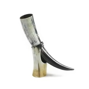 Tasse à boire artisanale en corne de buffle naturelle, écologique, polie, style rustique, décoration d'intérieur, style viking, lot de 2 - Product Image 5