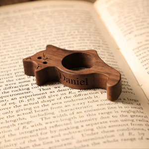 Soporte de Anillo para el Dedo para Leer Libros, Sujetador de Dedos de Madera - Product Image 1