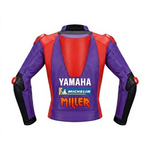 Jack Miller Mens MotoCP Mens Leather 2026 <b>Racing</b> <b>Jacket</b>/Chaquetta Motorbike Riding Gear with Hump CE Approved Protective Armors - Product Image 2