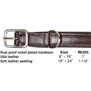 Padded Fancy Stitch Dog <b>Collar</b> USA Leather Soft Lined Adjustable Durable Classic Premium <b>Pet</b> <b>Collar</b> Bulk OEM Supply - Product Image 5